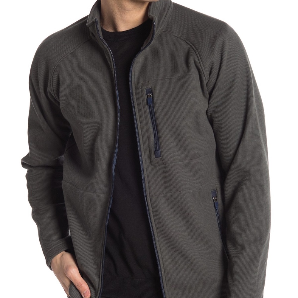 Taylor Vintage Full Zip Waffle Knit Fleece Jacket